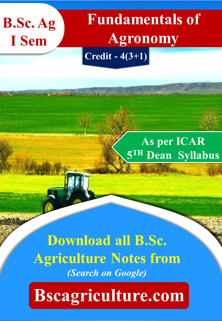 Fundamentals Of Agronomy Notes Of Bsc Agriculture - Bsc Agriculture