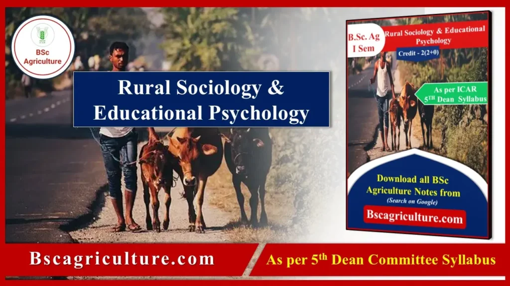 Rural Sociology & Educational Psychology notes